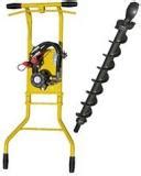 Schema, iliustruojanti hidraulinio žemės grąžto veikimo principą ir pagrindines sudedamąsias dalis.