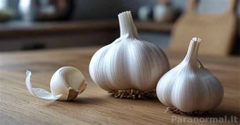 Infografika: Česnako nauda sveikatai, apimanti kraujospūdžio mažinimą, cholesterolio gerinimą, imuninės sistemos stiprinimą ir antioksidacines savybes.
