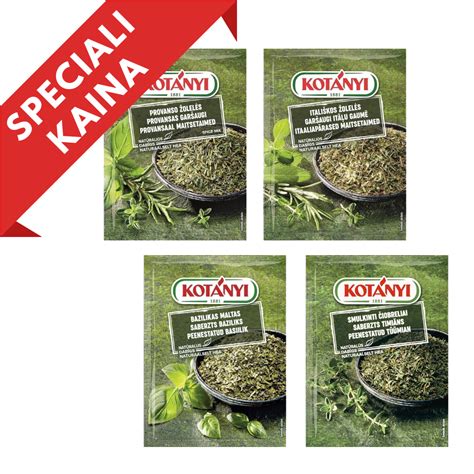 įvairių prieskoninių augalų lapų rinkinys