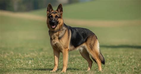 Vokiečių aviganis, stovintis lauke