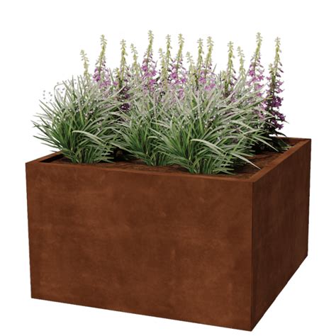 Juodo plieno lauko vazonas su rūdijimo efektu