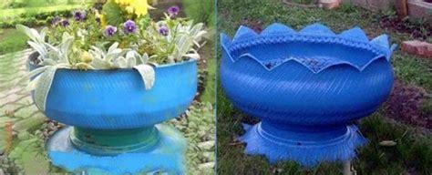 Ryškus ir originalus sodo dekoras, pagamintas iš senų automobilių padangų