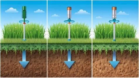 iliustracija, kaip vejos aeravimo peiliai veikia dirvožemį ir gerina deguonies cirkuliaciją