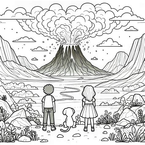 Vaikai stebi putojantį „ugnikalnio“ eksperimentą su actu ir soda.