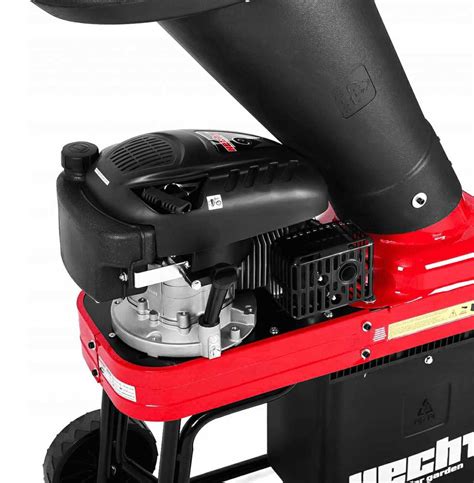 Schematinis benzininio šakų smulkintuvo Hecht 6173 vaizdas su išvardintais pagrindiniais komponentais