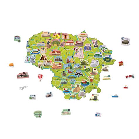 Schema su Lietuvos miestų žemėlapiu ir pažymėtomis parduotuvių lokacijomis