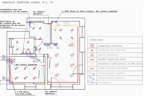 schematiškas atstumų tarp tujų pavaizdavimas